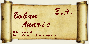 Boban Andrić vizit kartica